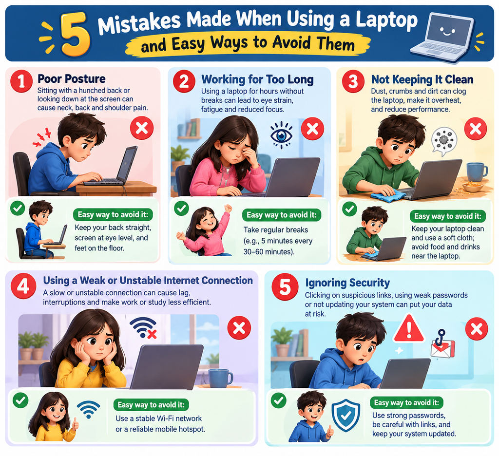 5 Mistakes Made When Using a Laptop and Easy Ways to Avoid Them